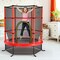 55 Inch Kids Recreational Trampoline Bouncing Jumping Mat with Enclosure Net